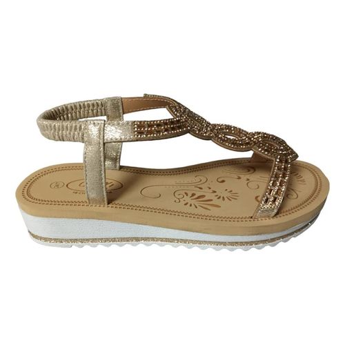 Sandalia Casual Para Dama Caray Dorado BLOOM-02