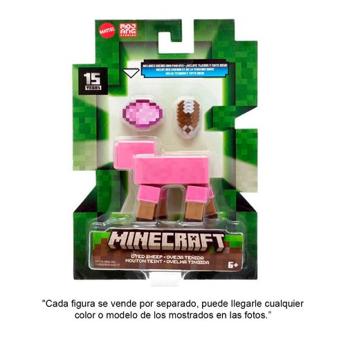 Mini figura de vanilla Minecraft Mattel multicolor gtp08