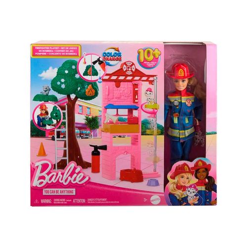 Muñeca Barbie bombera al rescate  multicolor hrg55