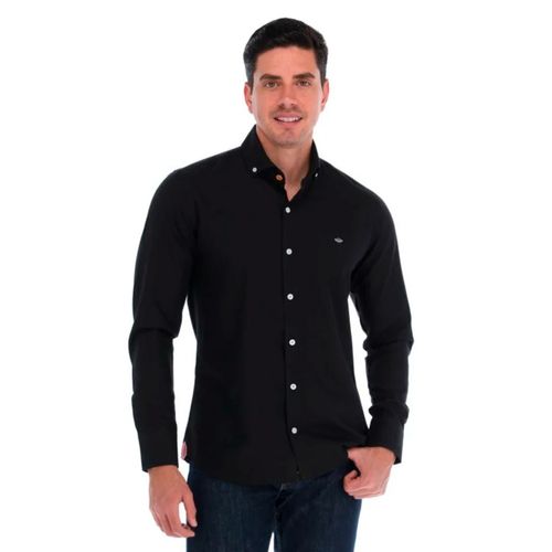 Camisa Casual Para Caballero Porto Blanco Negro CBASIC-13