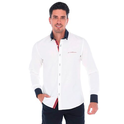 Camisa Casual Para Caballero Porto Blanco Blanco E-2290