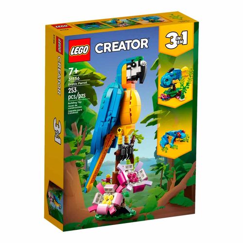 Figura de loro exótico armable Lego multicolor 31136