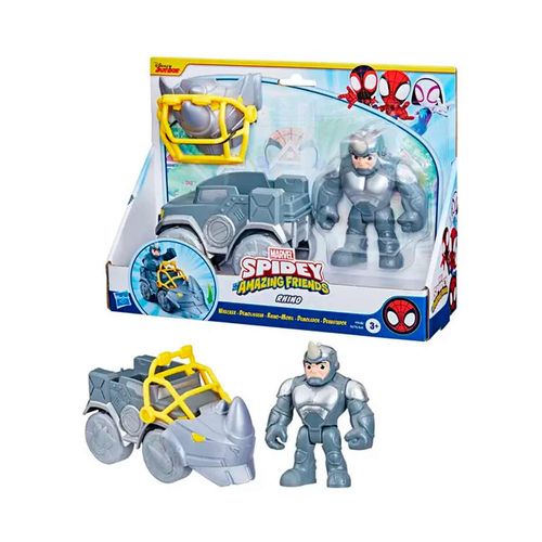 Figura de acción rinho con vehiculo Marvel multicolor f9348