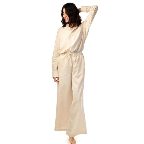 Pantalón casual para dama Tucane beige set linen pants