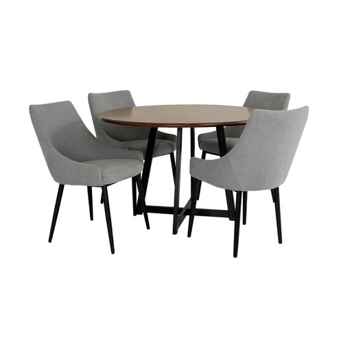 Antecomedor De 4 Sillas Dolce Casa Milan Gris / Café