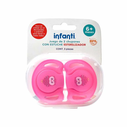 Set De Chupones Con Esterilizador Infanti Rosa 23EF323