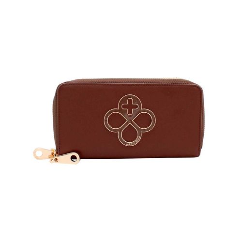 Cartera mediana con doble cierre Jaime Ibiza café ji 535