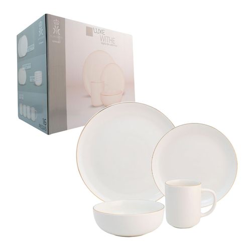Vajilla 16 piezas de porcelana  Regalos Siglo XXI blanca 1795-61