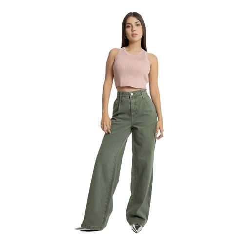 Pantalón de mezclilla para dama Balam verde  bl6714
