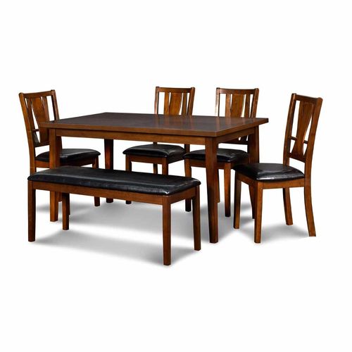 Antecomedor de 4 sillas con banca New Classic espresso d1426-60s