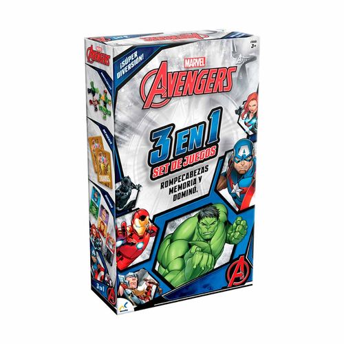 Juego de mesa 3 en 1 Avengers Novelty multicolor jca-1580