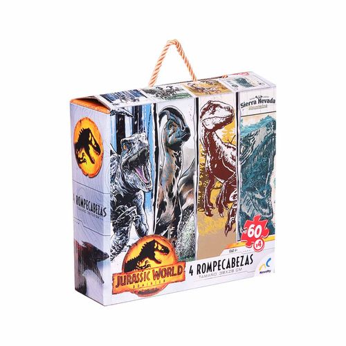 Rompecabezas 4 en 1 de Jurassic World dominion Novelty multicolor jca-3435