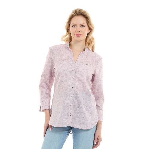 Blusa Camisera Para Dama Porto Blanco Beige D-2359