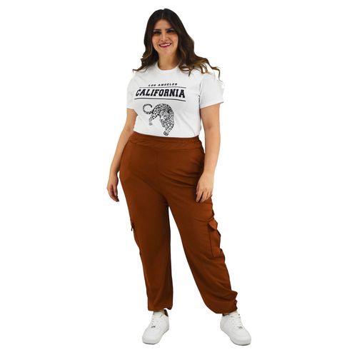 Pantalón casual para dama Roman Fashion  café 7028