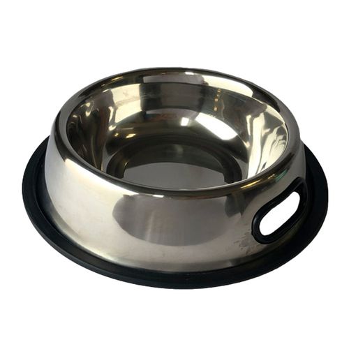 Tazón para mascota con agarradera de 24 oz Grand Pet plata 59392