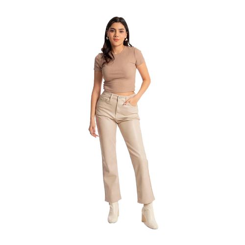 Pantalón De Mezclilla Para Dama Balam Beige BL6817
