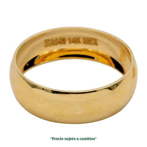 Argolla de matrimonio N°12.5 Argyor de 14K 161-A
