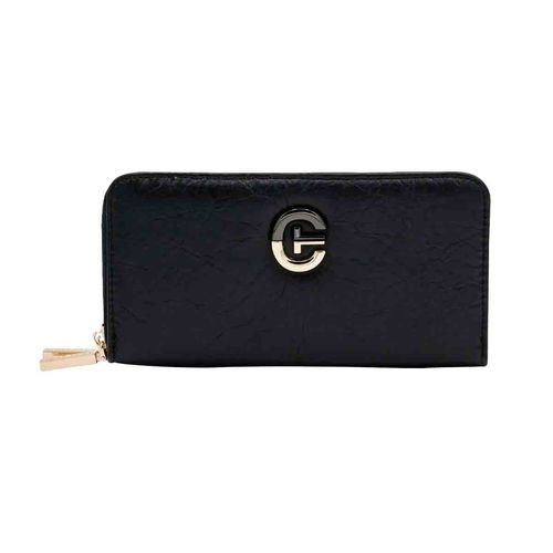 Cartera doble cierre para dama Crabtree negro E3685