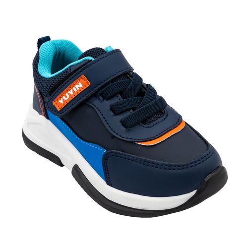 Tenis casual para niño Yuyin azul 24660