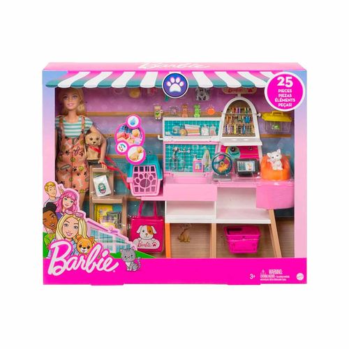 Muñeca Barbie tienda de mascotas grg90