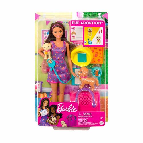 Muñeca Barbie adopta un cachorrito hkd86
