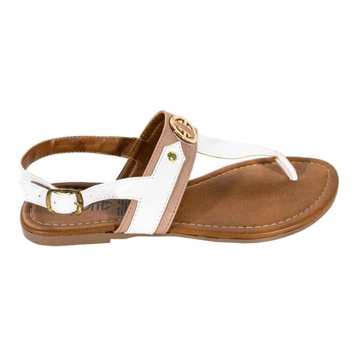 Sandalia de piso Split blanco para dama 1012
