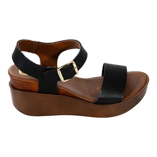 Sandalia casual con plataforma Nomadas negro para dama 10803