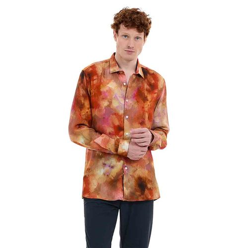 Camisa Porto Blanco para caballero naranja e-2379