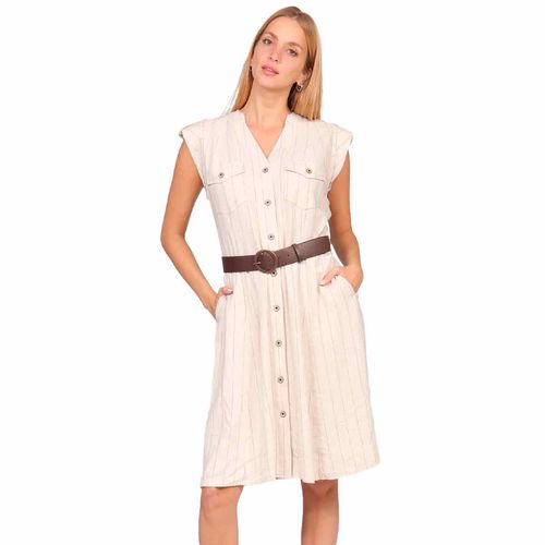 Vestido Duplan beige para dama 51845