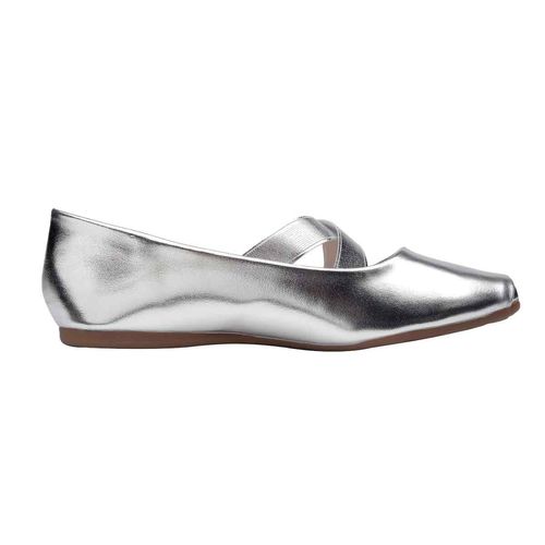Zapato de piso Efe plateado para dama 150502