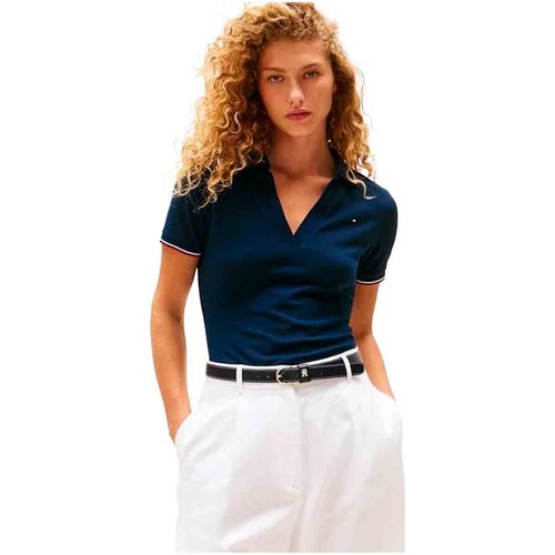 Playera tipo polo Tommy Hilfiger azul para dama WW0WW45736