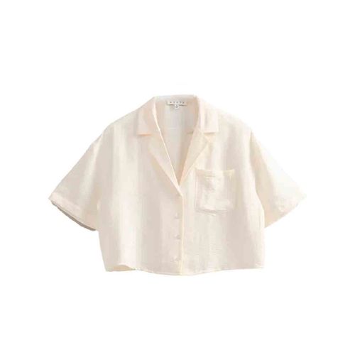 Blusa camisera Hyfve beige para dama HF25C546