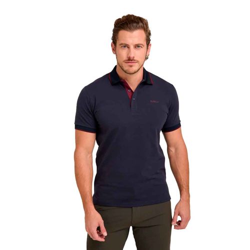 Playera tipo polo Porto Blanco marino para caballero PLE-2502