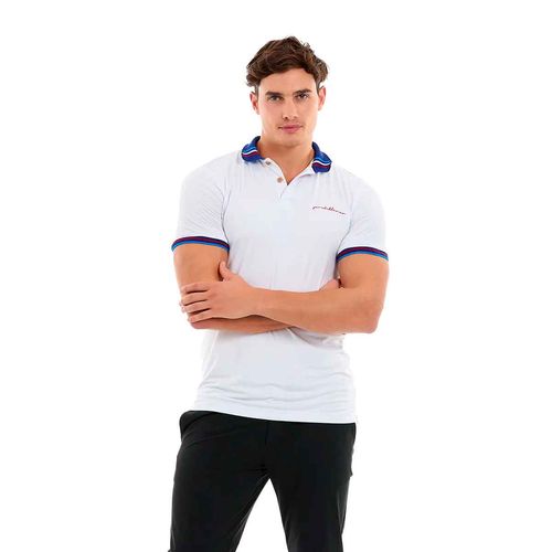 Playera tipo polo Porto Blanco blanco para caballero PLE-2341
