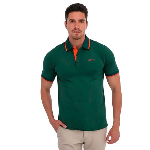 Playera tipo polo Porto Blanco verde para caballero PLE-2495