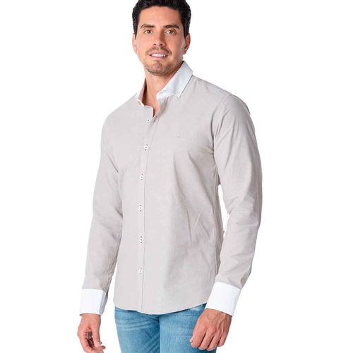 Camisa Porto Blanco gris para caballero E-2580