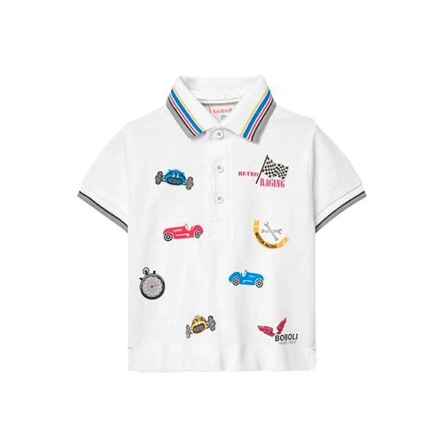 Playera tipo polo Boboli blanco para niño 341097