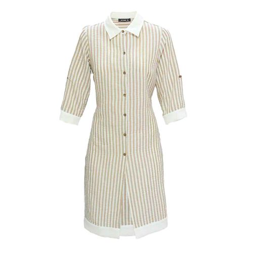 Blusa camisera Lo'Fassi beige para dama 1533
