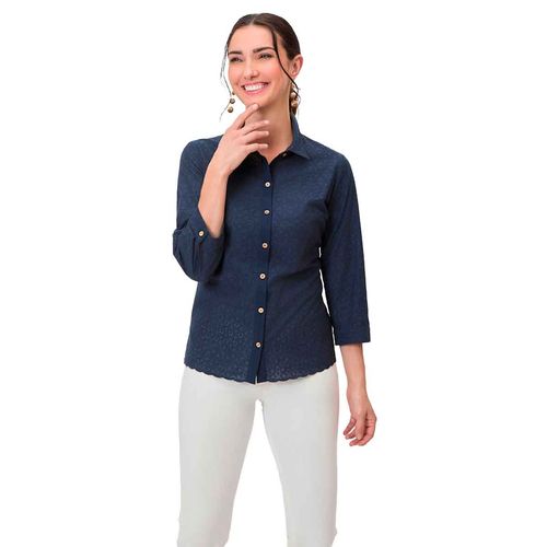 Blusa camisera Lo'Fassi marino para dama 1340