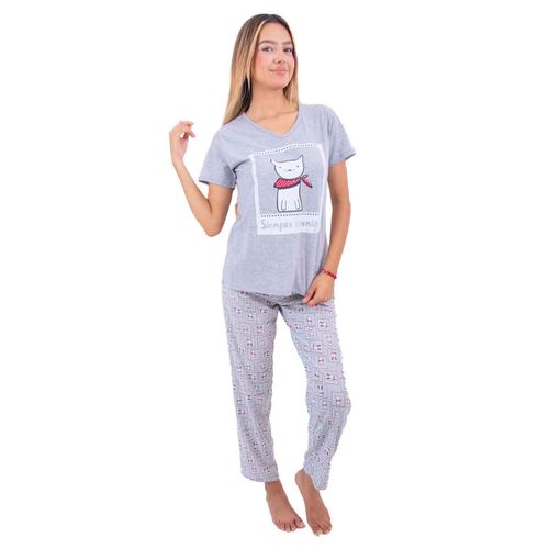 Pijama Twins gris para dama TJML0239