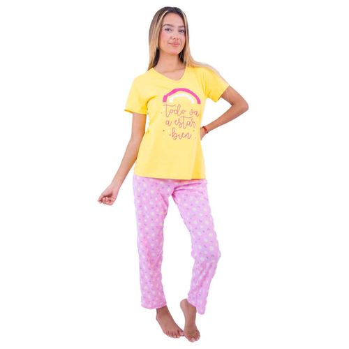 Pijama Twins amarillo para dama TJML0236