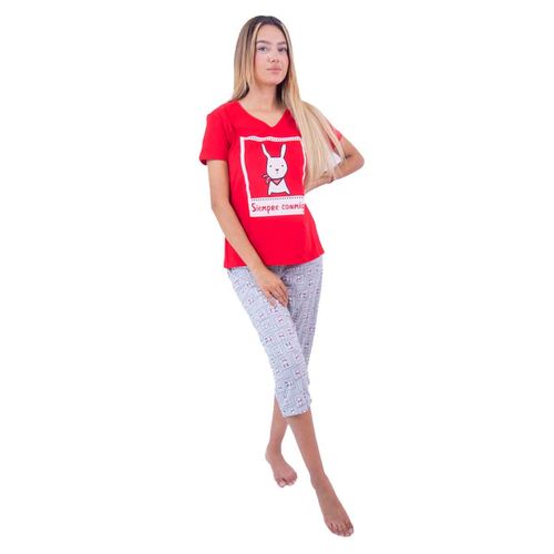 Pijama Twins rojo para dama TJMC0239