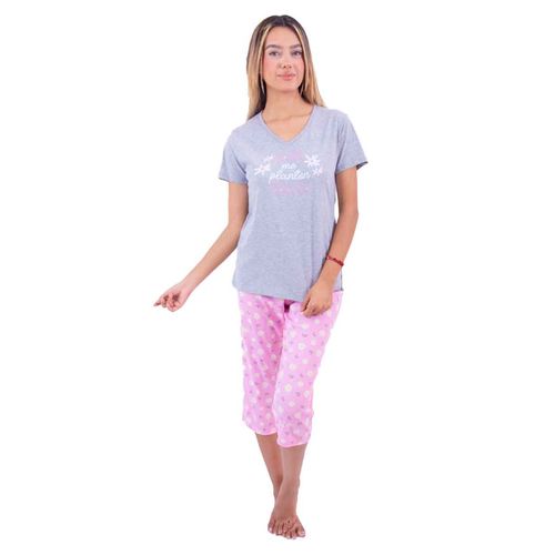 Pijama Twins gris para dama TJMC0236