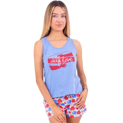 Pijama Twins azul para dama TJMB0122