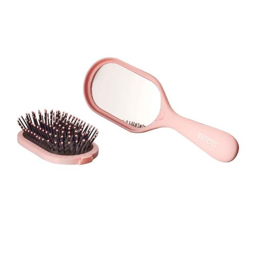 Cepillo con espejo  Timco para cabello rosa c6111