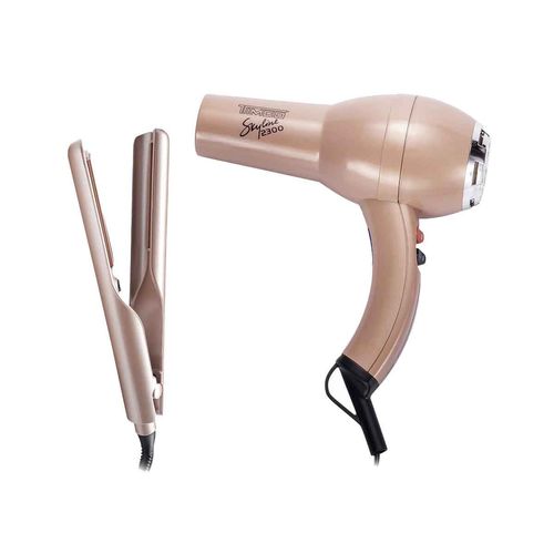 Combo secadora y plancha Timco para cabello plateado comptorsl