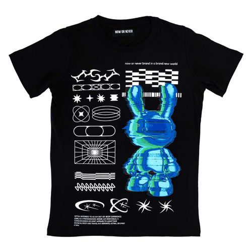 Playera Now Or Never negro para joven 321568-001