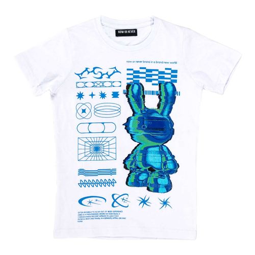 Playera Now Or Never blanco para joven 321568-002