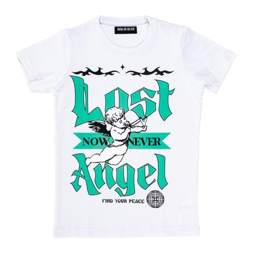Playera Now Or Never blanco para joven 321570-002