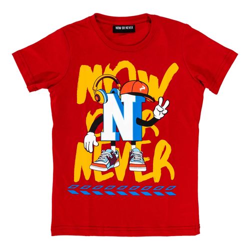 Playera Now Or Never rojo para joven 321573-500